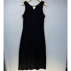 Coldwater Creek Dress Womens Size PM Black Tank Sleeveless Stretch Maxi Pullover